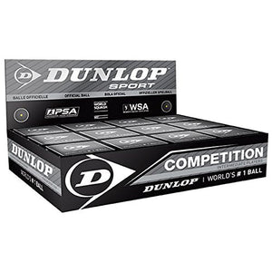 12 x Dunlop Competition Yellow Dot Squash Balls_DUPLICATE