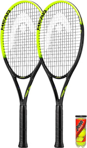 HEAD Tour Pro Nano Titanium Tennis Racket Twin Set inc 3 Tennis Balls