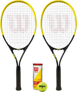Wilson Hyper Precision 2 Player Tennis Racket Set Inc 3 Tennis Balls