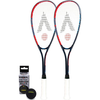 Karakal CSX Tour Squash Rackets + Balls - 2 Racket Bundle