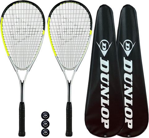 Dunlop Hyper Lite Pro Squash Racket Twin Pack, inc 3 Squash Balls