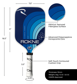 ROKNE Curve Classic LTE (Royal) Pickleball Paddle Twin Set