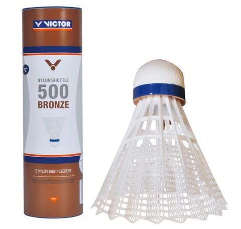 Victor 500 Bronze Nylon Shuttlecocks - Tube of 6