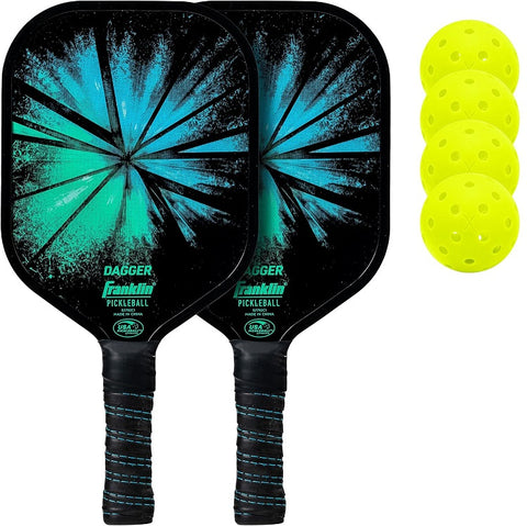 Franklin Dagger 2 Player Pickleball Set - Includes 2 Bats & 4 Balls