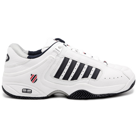 K-Swiss Defier RS Mens Tennis Shoes - White/Dress Blue/Fiery Red