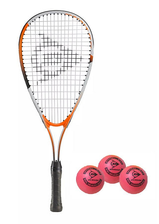 Dunlop Play Ti Junior Squash Set With 3 Squash Balls