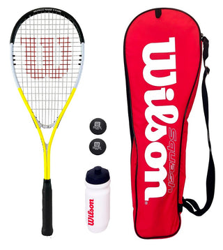 Wilson Squash Racket Set with Balls, Waterbottle & Carrycase