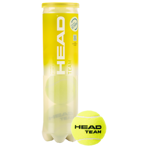 HEAD Team Tennis Balls - 1 Tube (4 Balls)