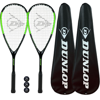 Dunlop Hypermax Ultimate 2 Player Squash Racket Set Includes 3 Balls