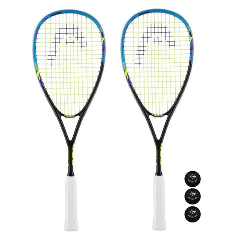 Head IG Cyano Squash Racket Set + 3 Squash Balls