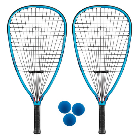 2 x HEAD Innegra Laser Racketball Rackets + 3 Balls