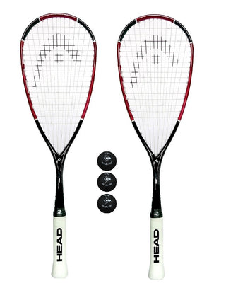 2 x Head Nano Ti.110 Titanium Squash Rackets + Cover