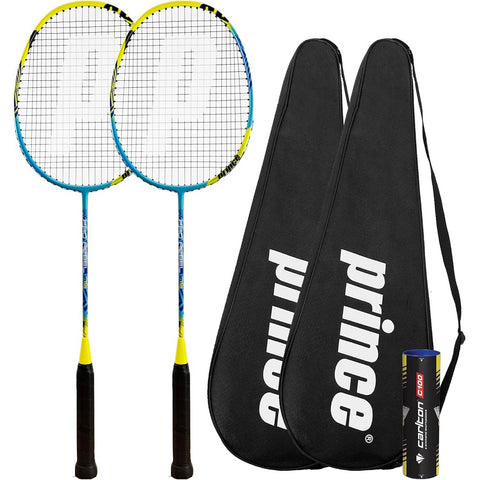 Prince Pro Rebel Nano 75 Graphite 2 Player Badminton Racket Set Including Shuttles