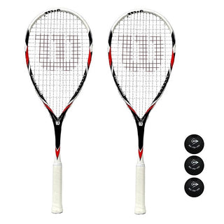 Wilson Pro Team 2 Player Squash Racket Set Including 3 Balls