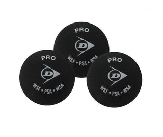 Dunlop Pro Double Yellow Dot Squash balls - 3 Pack