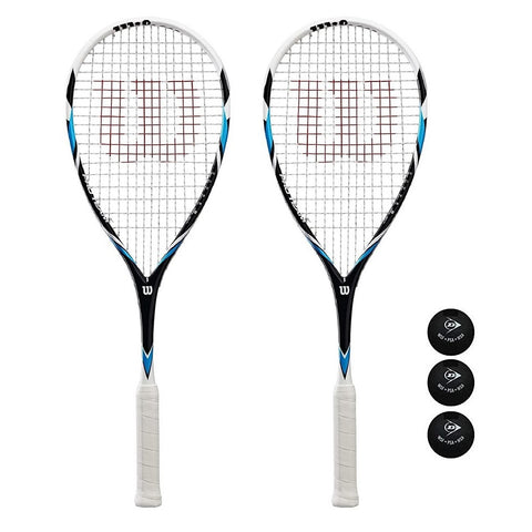 Wilson Pro Team 2 Player Squash Racket Set Including 3 Balls