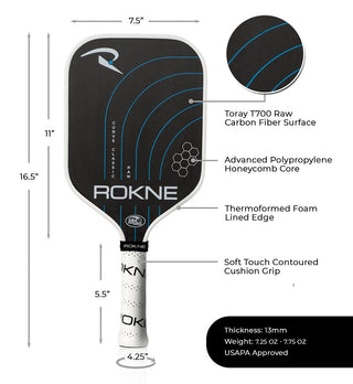 ROKNE Curve Classic RAW Pickleball Paddle