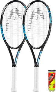 2 x Head Ti Tornado Tennis Racket Set with 3 Tennis Balls