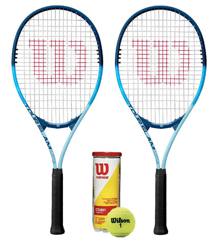 Wilson 2 x Tour Slam Lite Tennis Rackets + 3 Tennis Balls