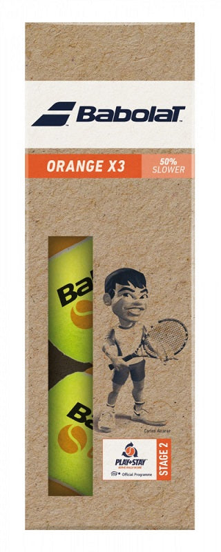 Babolat Stage 2 Orange Tennis Balls - 3 Ball Tube