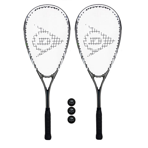 Dunlop Biotec X-Lite Ti Silver Edition 2 Player Squash Racket Set Including Balls