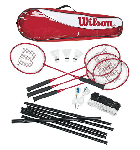 Wilson Tour 4 Player Family Badminton Set with Net, Posts and Shuttles