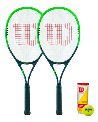 Wilson Hyper Feel 2 Player Tennis Racket Set Inc 3 Tennis Balls